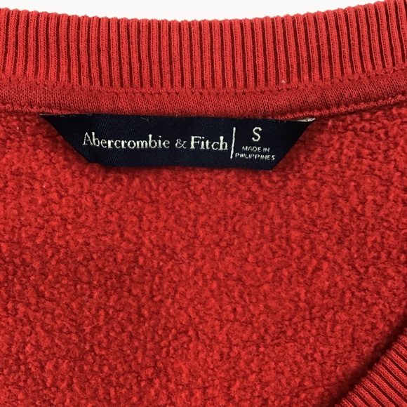 Abercrombie y2k oversized v-neck red sweatshirt patch logo 90s cropped - Picture 5 of 5